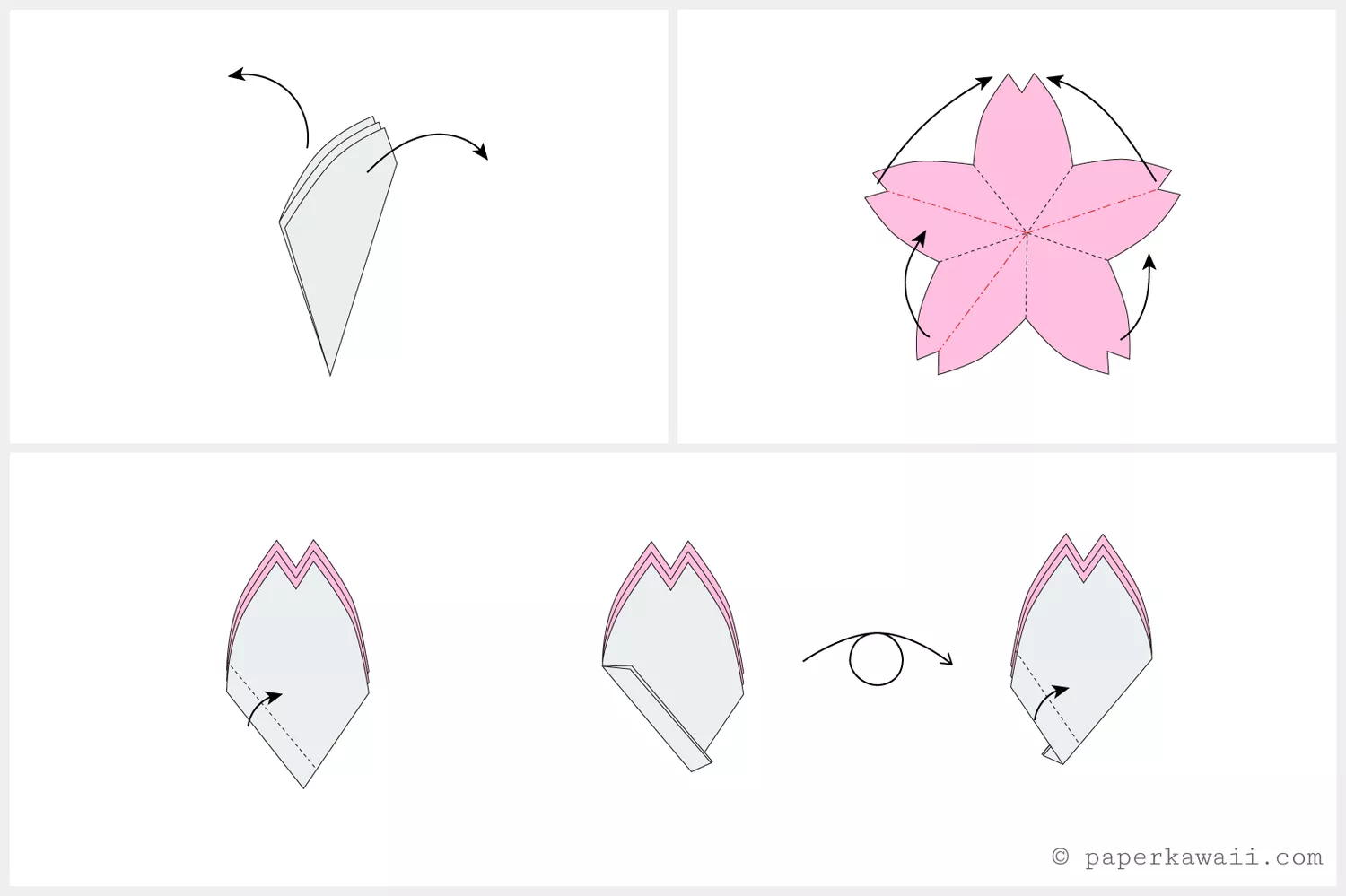 Origami Cherry Blossom Tutorial 03